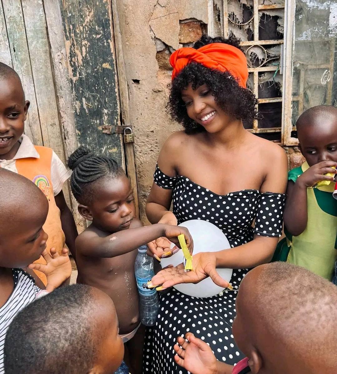 Spice Diana brings happiness to kids in the ghetto