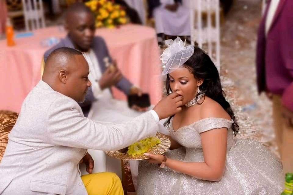 Lwasa and his new wife on their Wedding day 
