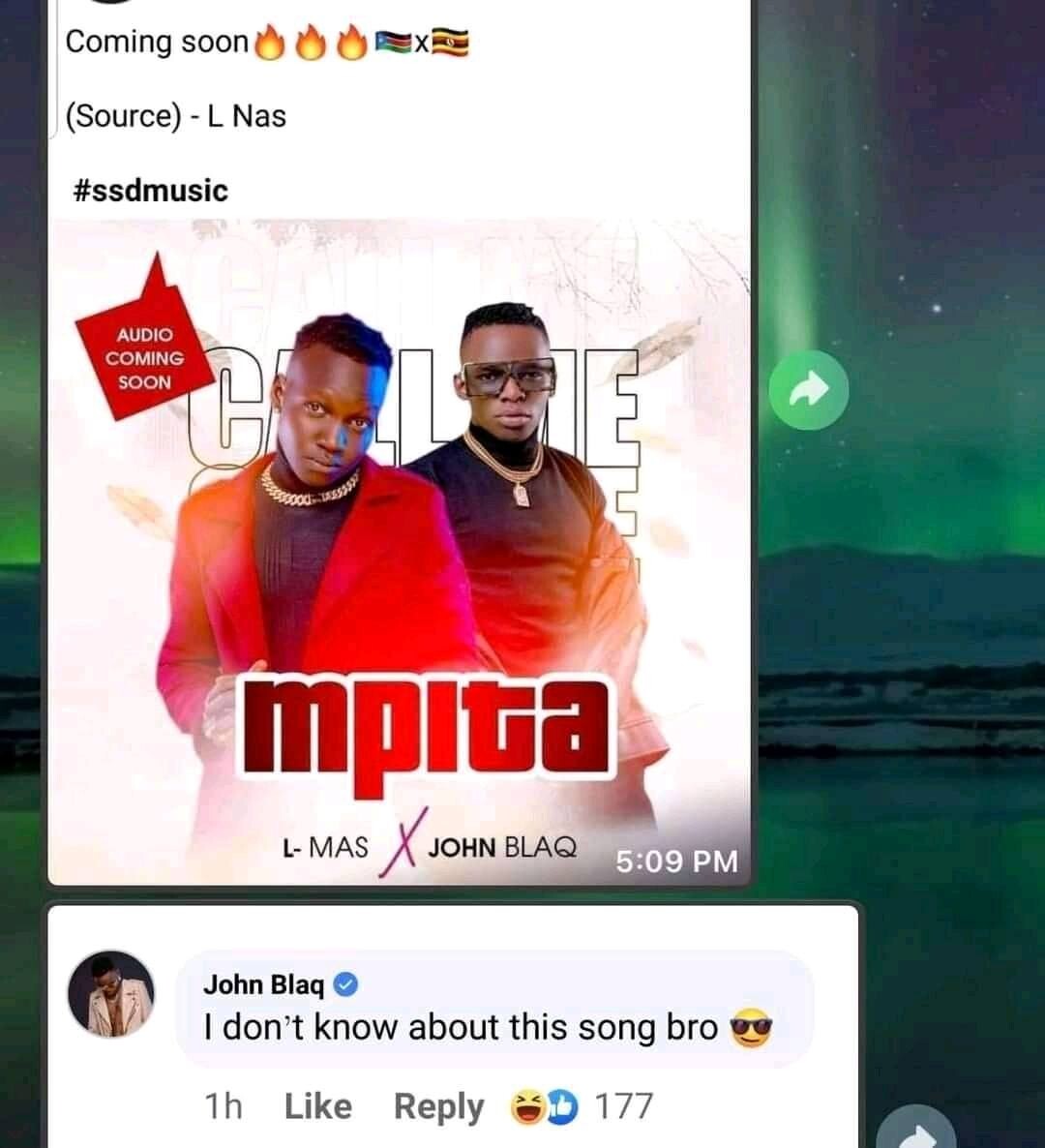 John Blaq's reply showing he denied the song