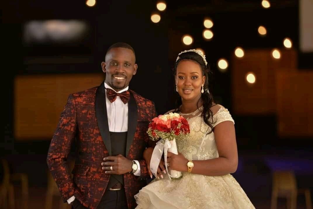 Joel Ssenyonyi and Wife, Fabrice on their wedding day 