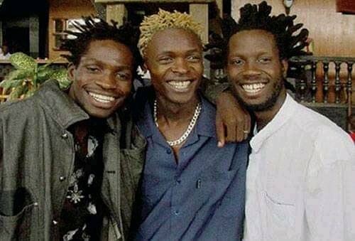 from left to right, Bobi Wine, Chameleone and Bebe Cool 
