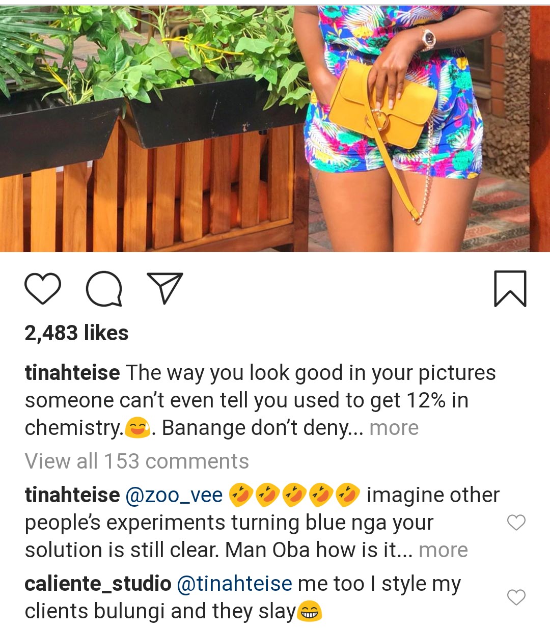 Tinah Teise's caption 