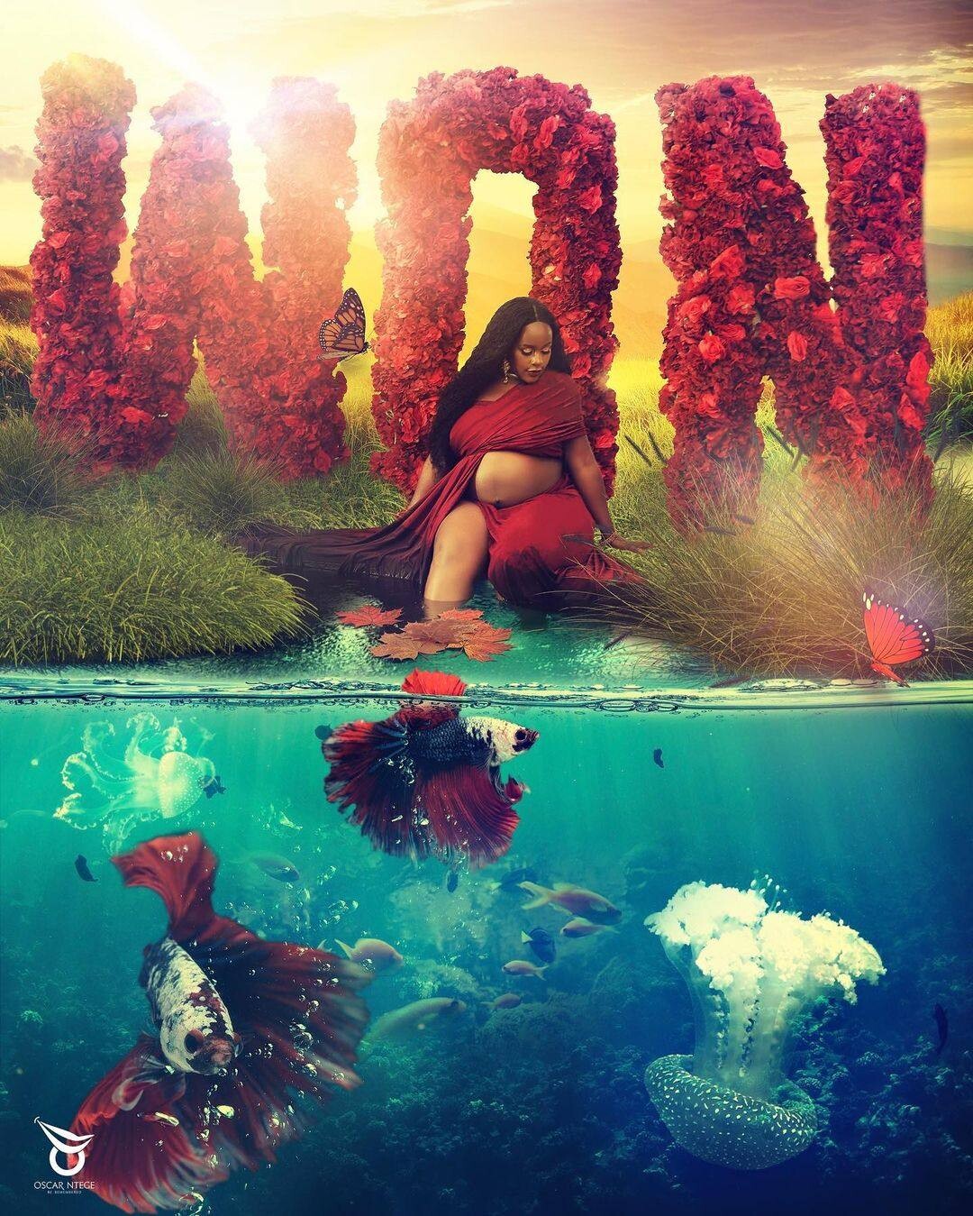 Nadia Matovu in an aquatic photo shoot 