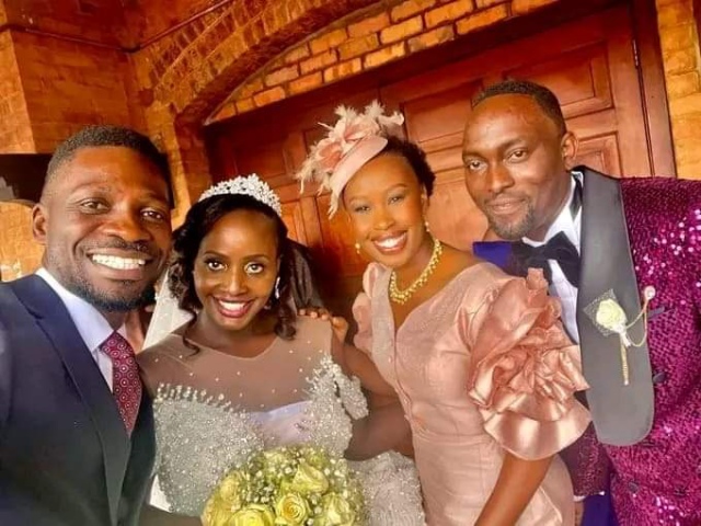 Bobi Wine calls upon his younger brothers Mickie and Dax to walk down the aisle with their women.