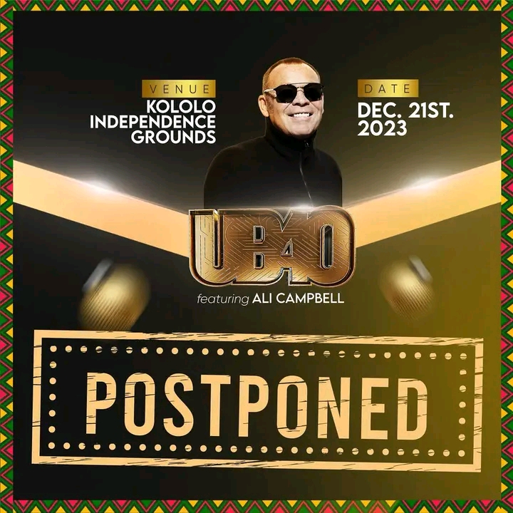 New shocking details emerge about postponed UB40 Concert