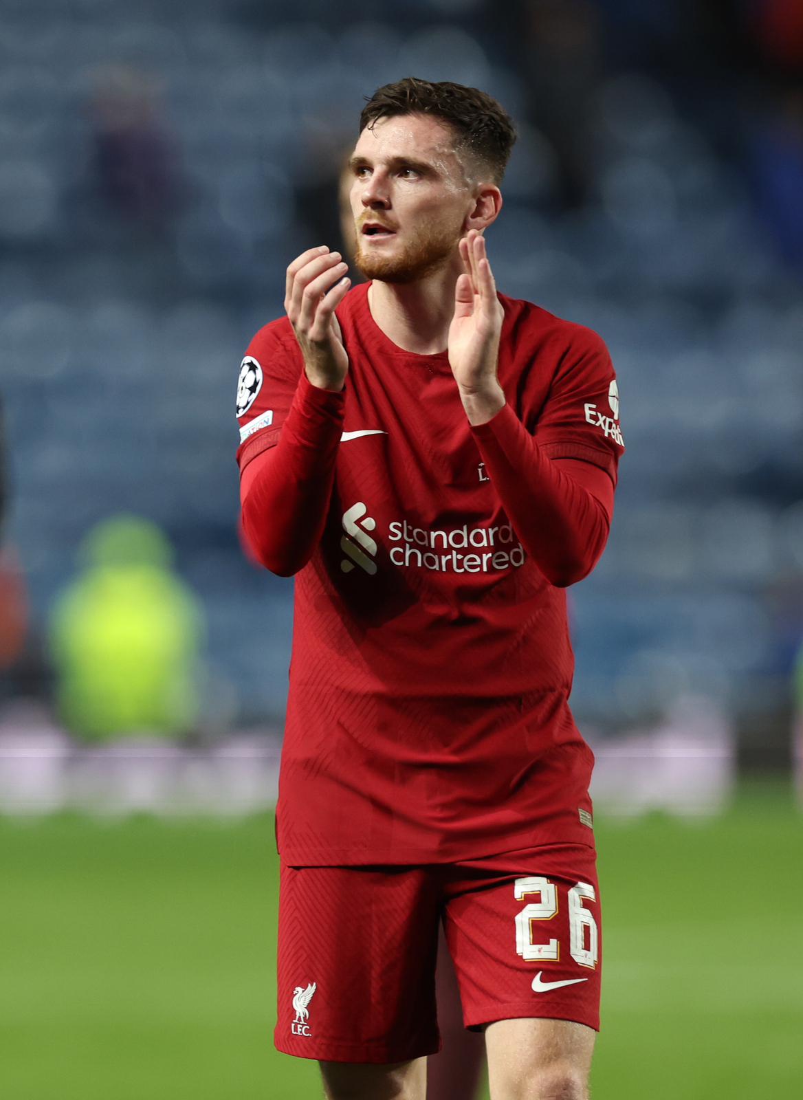  The Scottish captain Andrew Robertson babbles out Liverpool plans for their manager "Jurgen Klopp" send-off