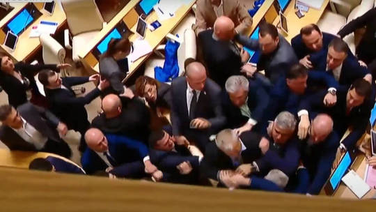 Fists fly again in Georgian parliament