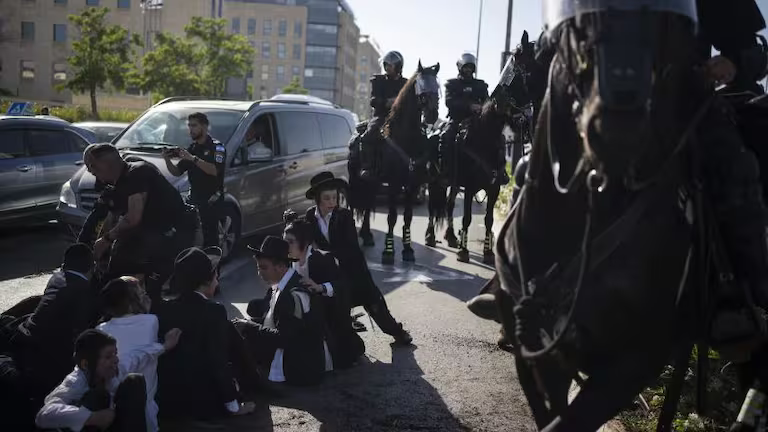 Ultra-Orthodox protesters block Jerusalem roads ahead of Israeli court decision on draft exemptions