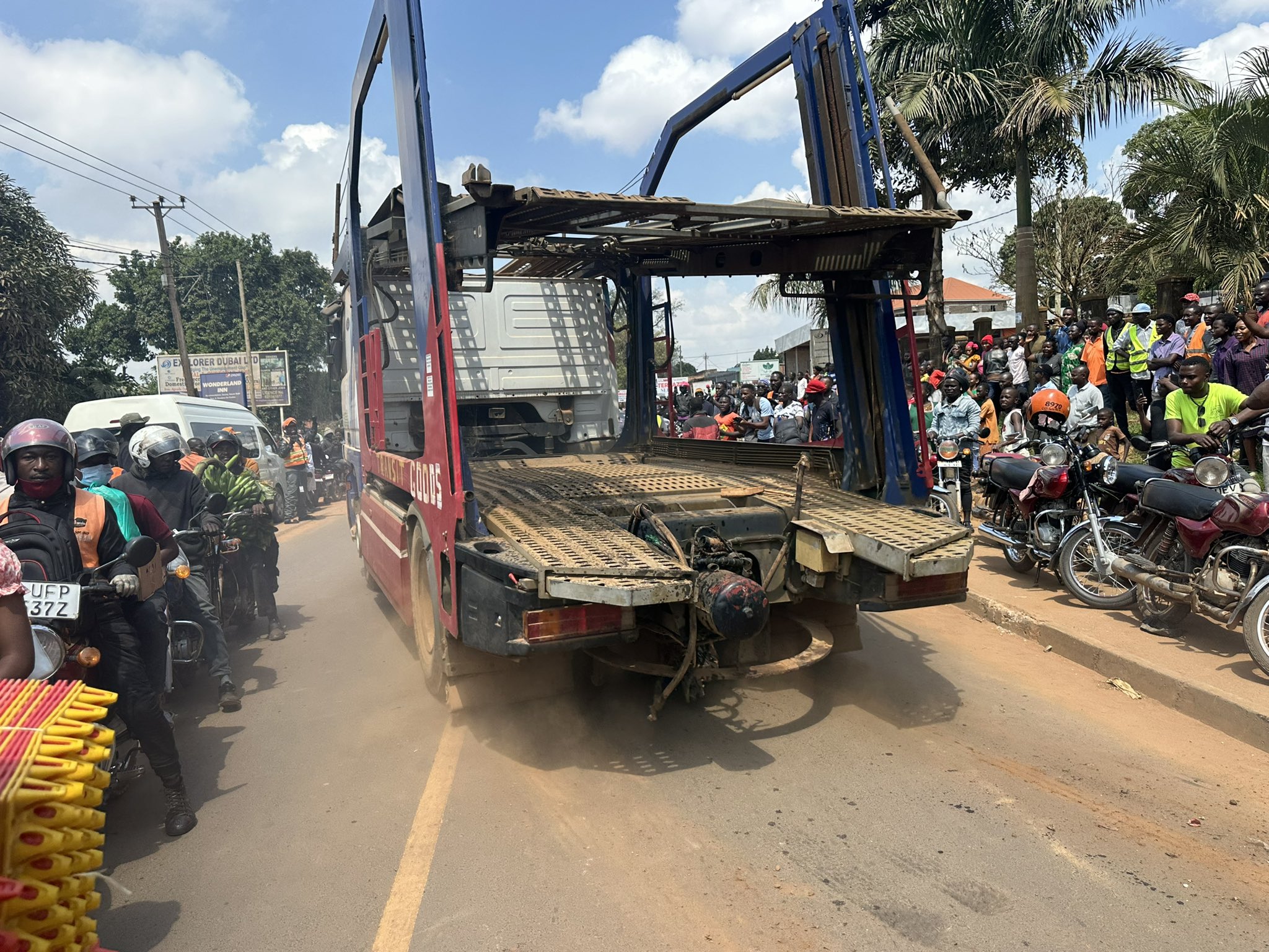 UNRA Finally Removes Infamous "Cursed" Truck from Kireka-Namugongo Road