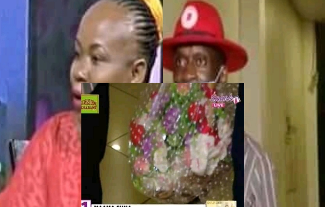 Abtex Maroons Maama Fina In Spark Tv Studios With Flowers Vowing Not To Take A No For An Answer.